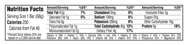 Chocolate Chip Clif Bar Nutrition Information Besto Blog