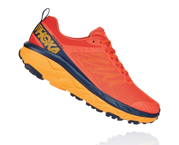 Men's Hoka CHALLENGER ATR 5 Trail Running Shoes - Mandarin Red / Black ...