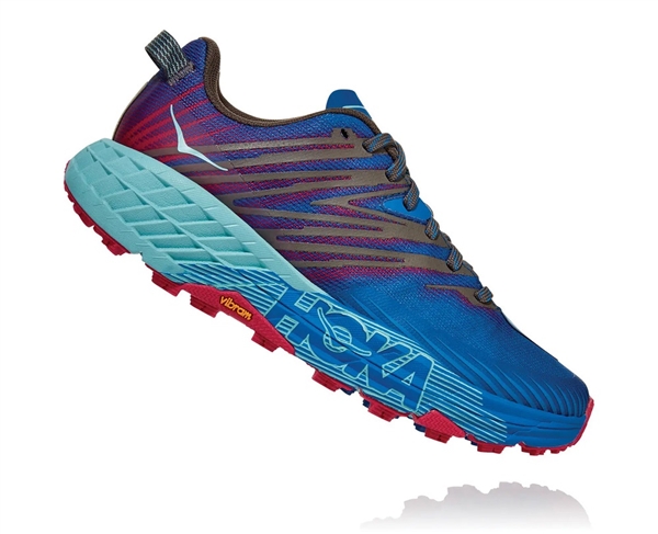 Women's Hoka SPEEDGOAT 4 Trail Running Shoes - Imperial Blue / Pink ...