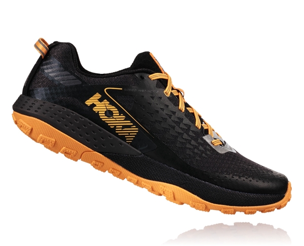 Men's Hoka SPEED INSTINCT 2 Trail Running Shoes - Black / Kumquat ...